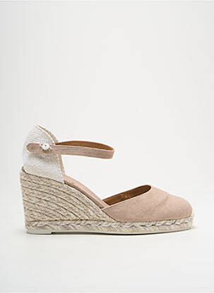 Espadrile vârf rotund toc de 7 la 9 cm bej CASTANER femeie