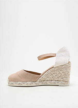 Espadrile vârf rotund toc de 7 la 9 cm bej CASTANER femeie