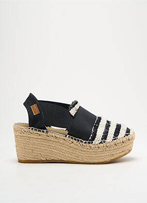 Espadrile vârf rotund toc de 4 la 6 cm negru MONTANE femeie