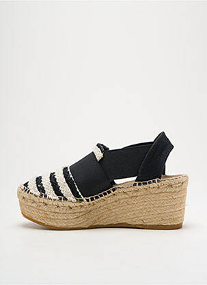 Espadrile vârf rotund toc de 4 la 6 cm negru MONTANE femeie