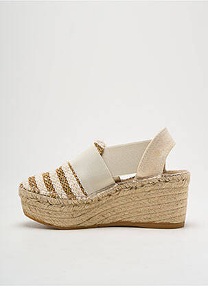 Espadrile vârf rotund toc de 4 la 6 cm bej MONTANE femeie