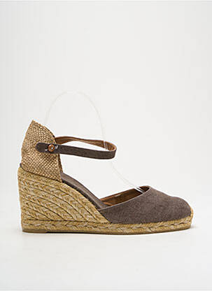 Espadrile vârf rotund toc de 7 la 9 cm maro CASTANER femeie