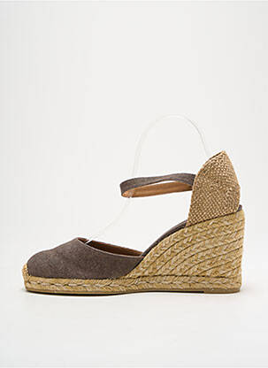 Espadrile vârf rotund toc de 7 la 9 cm maro CASTANER femeie