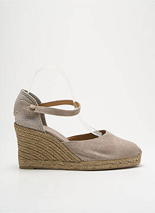 Espadrile vârf rotund toc de 7 la 9 cm gri CASTANER femeie