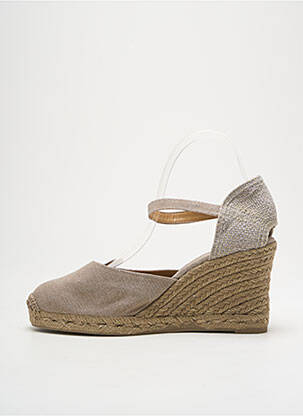 Espadrile vârf rotund toc de 7 la 9 cm gri CASTANER femeie