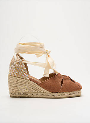 Espadrile închidere cu șireturi toc de 4 la 6 cm maro CASTANER femeie