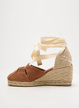 Espadrile închidere cu șireturi toc de 4 la 6 cm maro CASTANER femeie