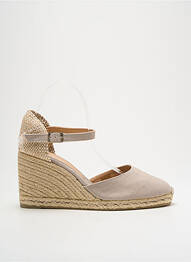 Espadrile vârf rotund toc de 7 la 9 cm bej CASTANER femme
