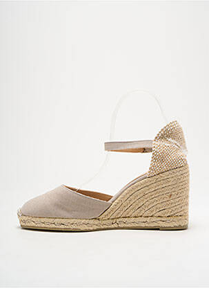 Espadrile vârf rotund toc de 7 la 9 cm bej CASTANER femeie