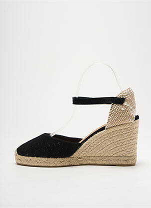 Espadrile vârf rotund toc de 7 la 9 cm negru CASTANER femme