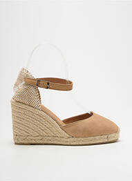 Espadrile nubuc toc de 7 la 9 cm bej CASTANER femme
