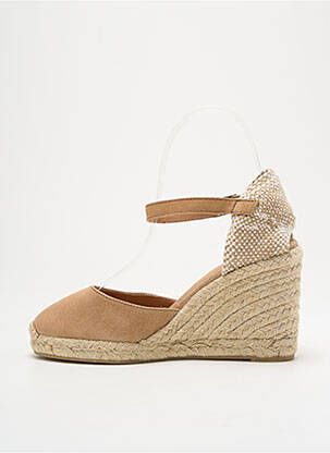 Espadrile nubuc toc de 7 la 9 cm bej CASTANER femeie