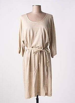 Rochie midi mâneci 3/4 mâneci 3/4 bej SO...SPA femeie