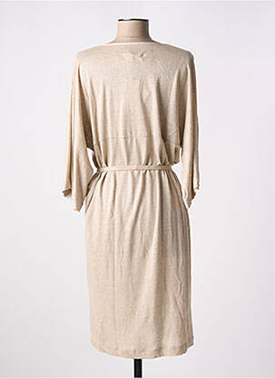 Rochie midi mâneci 3/4 mâneci 3/4 bej SO...SPA femeie