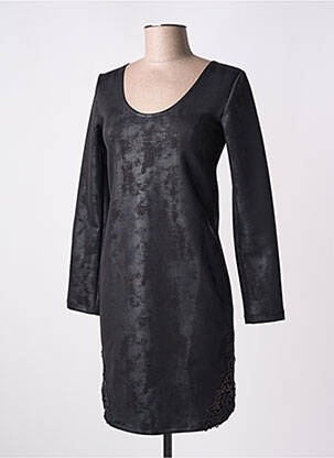 Rochie scurtă mâneci lungi mâneci lungi negru SUGGEST femeie