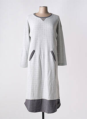 Rochie midi mâneci lungi mâneci lungi gri CANAT femeie