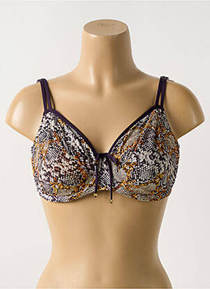 Sutien de costum de baie sutien cupe întregi cu decolteu înalt sutien cupe întregi cu decolteu înalt violet PRIMADONNA femeie