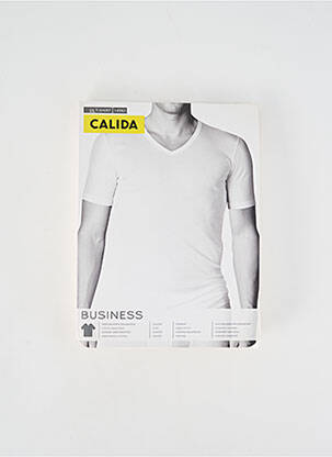 Tricou croială cambrată mâneci scurte alb CALIDA bărbat