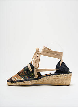 Espadrile țesătură satinată toc de 4 la 6 cm negru EMPREINTE femeie