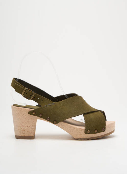 Sandale/Pantofi decupați verde BOSABO femeie