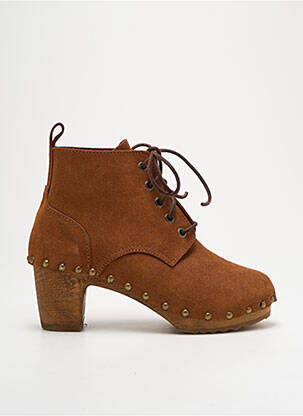 Botine/ghete nubuc toc de 4 la 6 cm maro BOSABO femeie