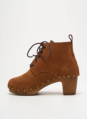 Botine/ghete nubuc toc de 4 la 6 cm maro BOSABO femeie