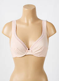 Sutien broderie sutien cupe întregi cu decolteu înalt roz LOU femme