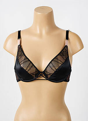 Sutien efect material satinat sutien cupe întregi cu decolteu înalt negru CHANTELLE femeie