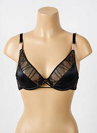 Sutien efect material satinat sutien cupe întregi cu decolteu înalt negru CHANTELLE femme