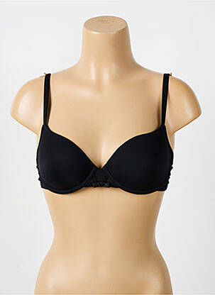 Sutien efect material satinat top sutien modelat negru LOU femeie