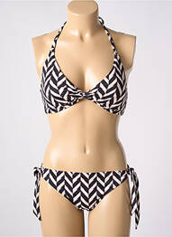 Costum de baie din două piese elasticitate top triunghiuri negru OLYMPIA femme