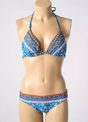 Costum de baie din două piese elasticitate top triunghiuri albastru OLYMPIA femeie