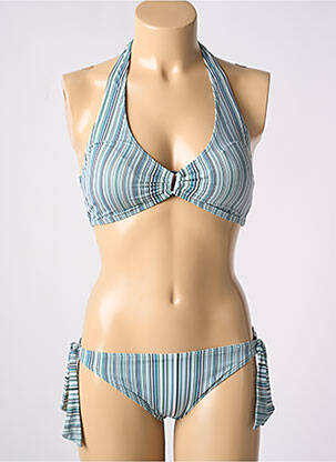 Costum de baie din două piese elasticitate top triunghiuri verde OLYMPIA femme