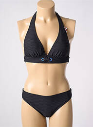 Costum de baie din două piese elasticitate top triunghiuri negru CHERRY BEACH femme