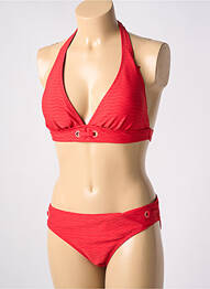 Costum de baie din două piese elasticitate top triunghiuri roșu CHERRY BEACH femme