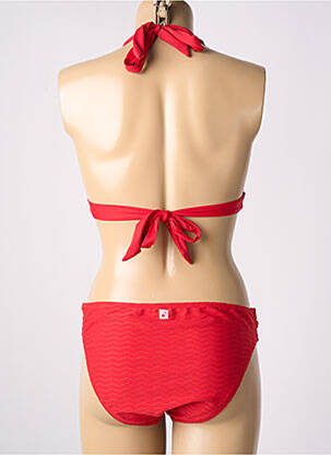 Costum de baie din două piese elasticitate top triunghiuri roșu CHERRY BEACH femeie