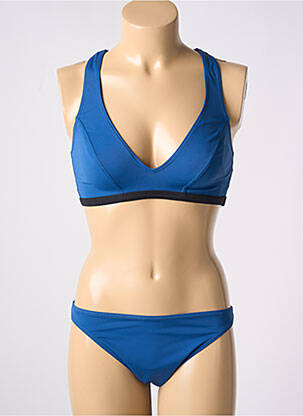 Costum de baie din două piese elasticitate top sutien tip racerback albastru OLYMPIA femeie