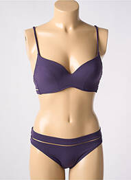 Costum de baie din două piese elasticitate sutien cupe întregi cu decolteu înalt violet GEMMA femme