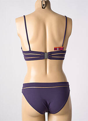 Costum de baie din două piese elasticitate sutien cupe întregi cu decolteu înalt violet GEMMA femeie