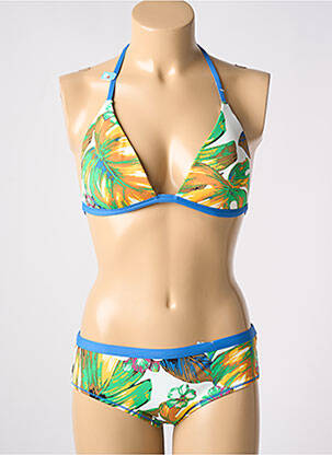 Costum de baie din două piese elasticitate top triunghiuri albastru CHERRY BEACH femeie