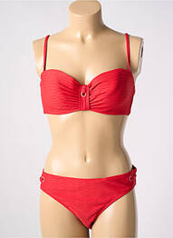 Costum de baie din două piese elasticitate sutien balconet cu decolteu înalt roșu CHERRY BEACH femme
