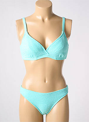 Costum de baie din două piese elasticitate top triunghiuri albastru FREYA femeie