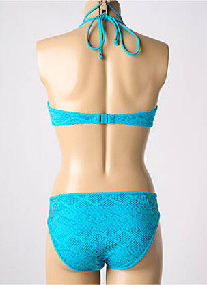 Costum de baie din două piese elasticitate top triunghiuri albastru FREYA femeie