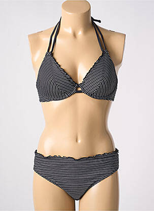 Costum de baie din două piese elasticitate top triunghiuri negru FREYA femeie