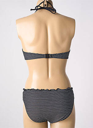 Costum de baie din două piese elasticitate top triunghiuri negru FREYA femeie
