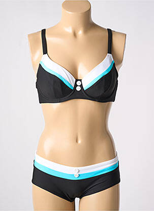 Costum de baie din două piese elasticitate sutien cupe întregi cu decolteu înalt negru FREYA femeie
