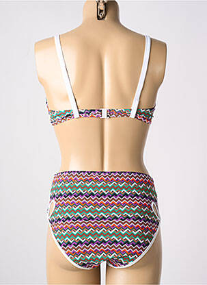 Costum de baie din două piese elasticitate top triunghiuri alb PASSIONATA femeie