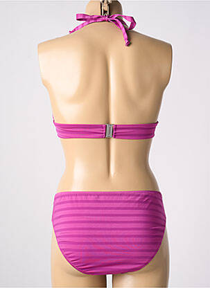 Costum de baie din două piese elasticitate top triunghiuri violet GEMMA femeie