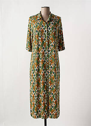 Rochie midi mâneci 3/4 mâneci 3/4 verde BARANDI femeie
