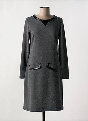 Rochie midi imprimeu fantezie mâneci lungi negru SISTTER femeie